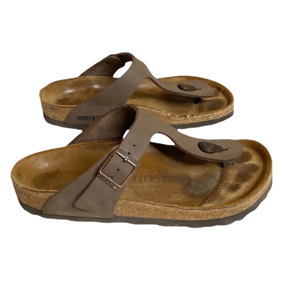 Birkenstock ✌︎︎ Gizeh Thong Nubuck Cork Bed Sandals Sandal ✌︎︎ Brown Suede 37 7M - Picture 4 of 16